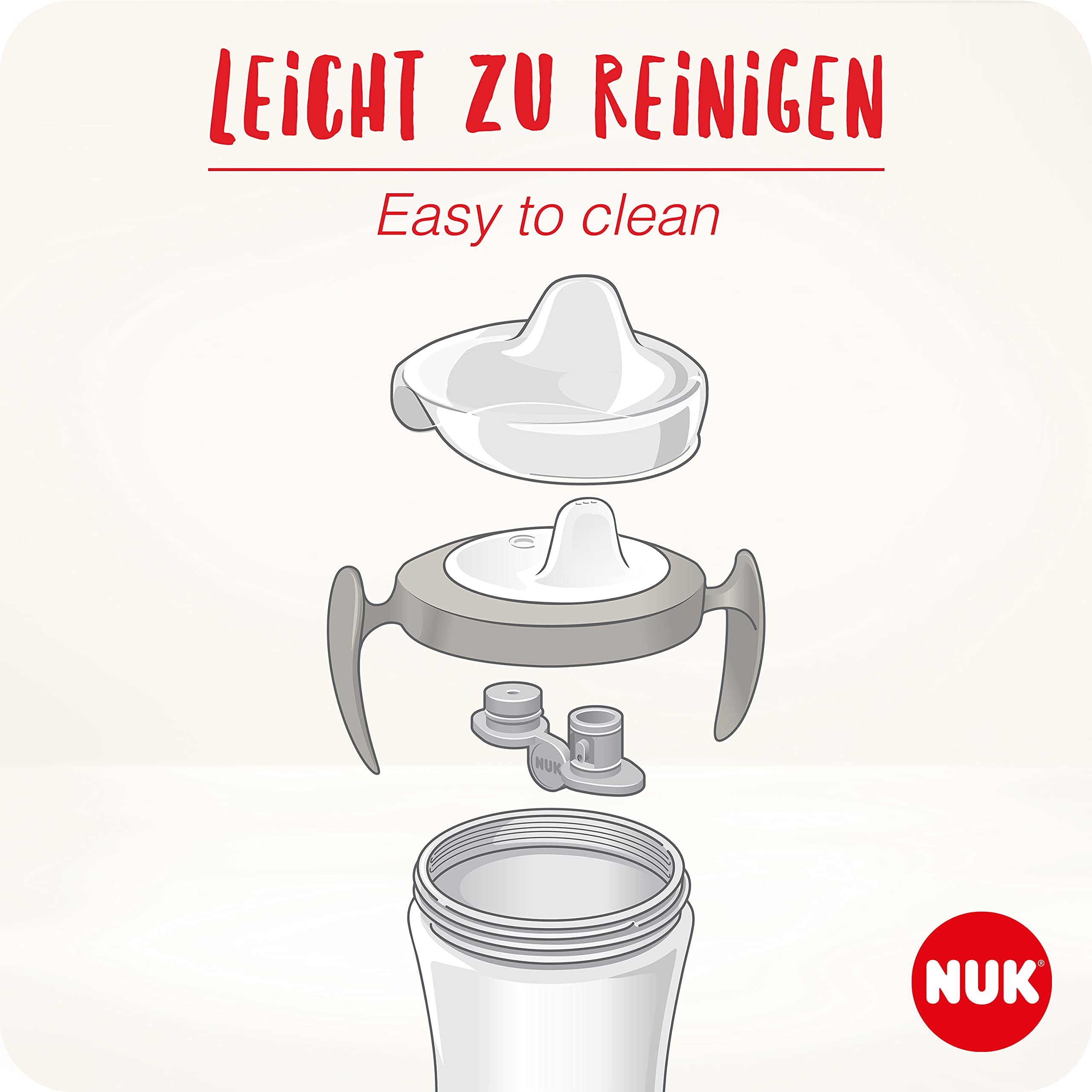 NUK 10255608 Trainer Cup Kubek niekapek | Niekapiący ustnik z miękkiego materiału | Od 6 miesięcy | Nie zawiera BPA | 230 ml | Zebra (niebieska)