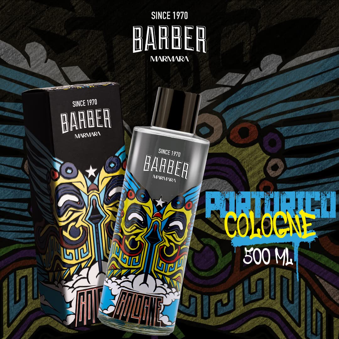 BARBER MARMARA PUERTO RICO Limited Edition Eau de Cologne 500 ml | męska butelka na wodę zapachową | opakowanie na prezent | perfumy męskie | woda po goleniu | kolońska barber | 8% olejków zapachowych