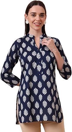 Tissu Womens Pure Cotton Multicolor Floral Printed Tunic Kurti
