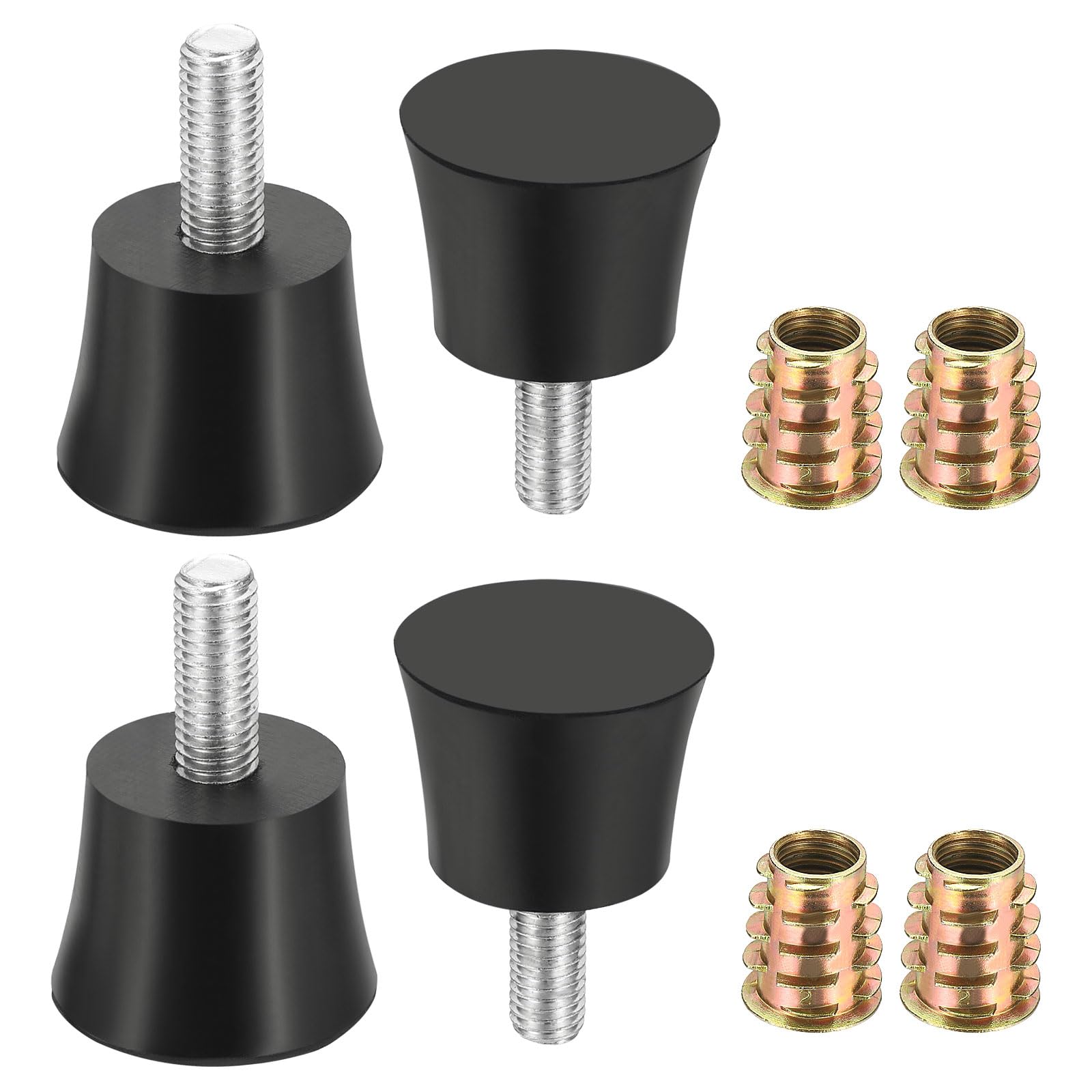 sourcing map 4Pcs M10 x 25mm Thread Adjustable Furniture Levelers, 39x54mm Furniture Leveling Feet Screws in Threaded Glide Leveling Floor Protector for Table Chair Cabinet Legs