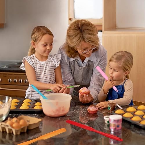 Miniatura 2 de Juego de 5 espátulas de silicona para tarros, juego de espátulas de crema para pasteles, 9.8 pulgadas, antiadherentes, resistentes al calor,