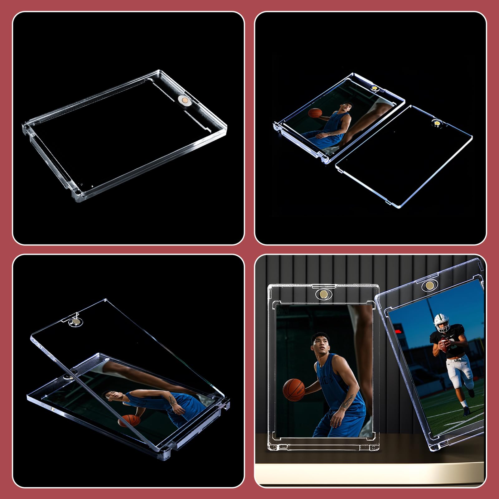 Lot de 15 Porte-Cartes magnétiques en Plastique Rigide pour Cartes à Collectionner, Protection UV, 35 pt