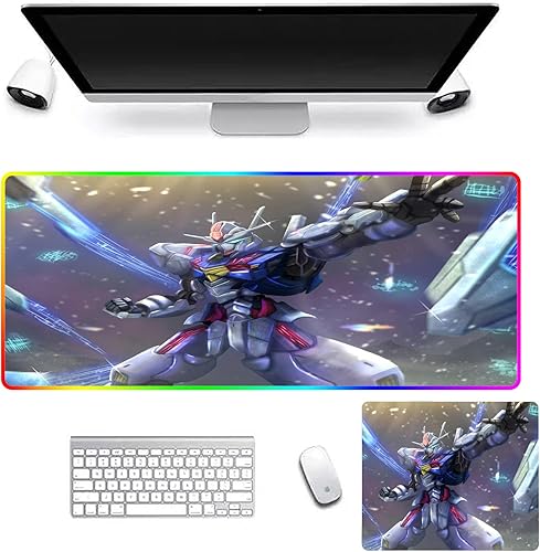 Mouse Pads RGB Keyboard Pad Mouse Mat LED Gaming Accessories Pc Gamer Mause Pad Anime Mouse Mats XXL Computer Desk Mice 24 inch x12 inch A10