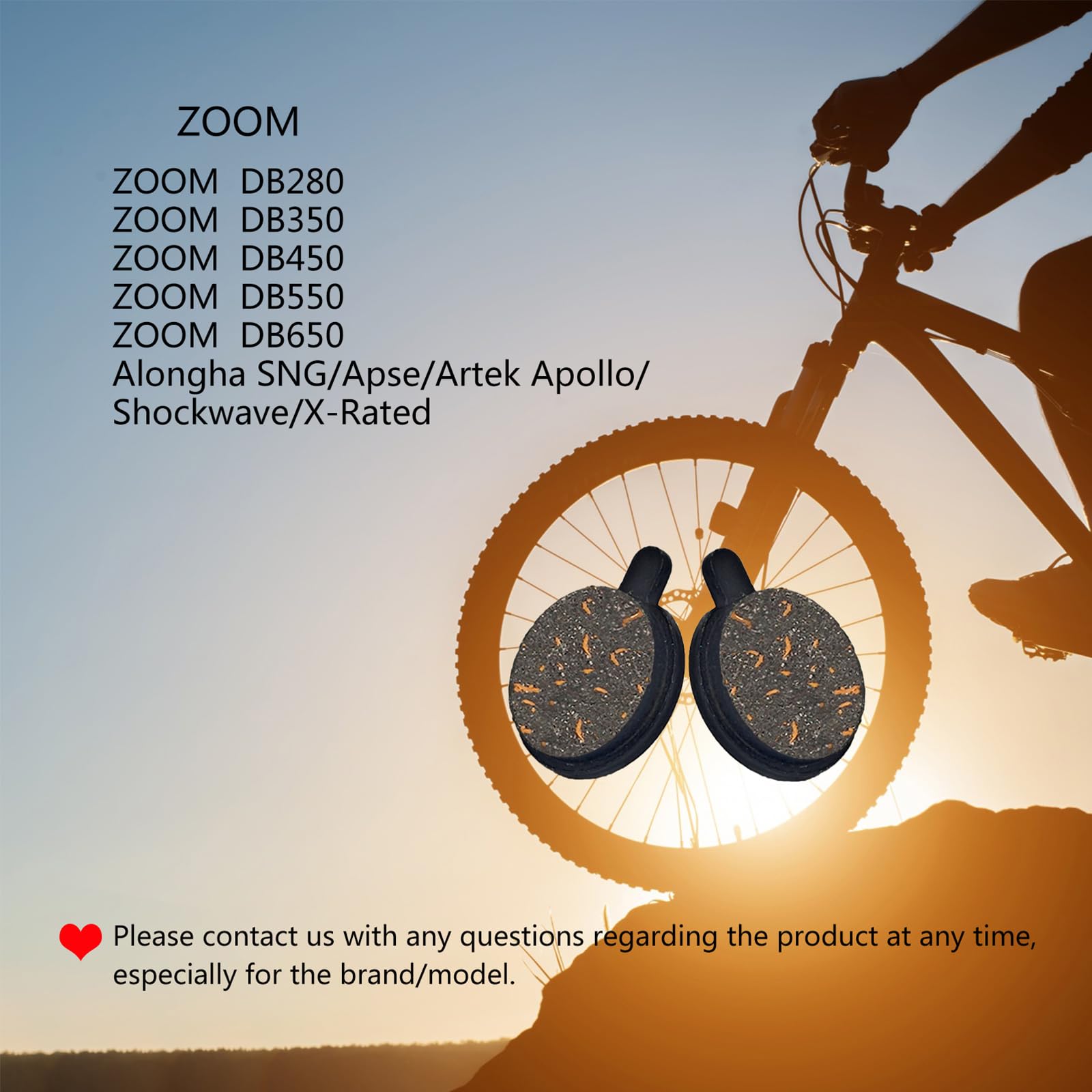 SOMMET 2 Paia pastiglie freni bici a disco per Zoom DB-280/350 / 450/550 / 650 / Alongha SNG/Apse/Artek Apollo/Shockwave/X-Rated