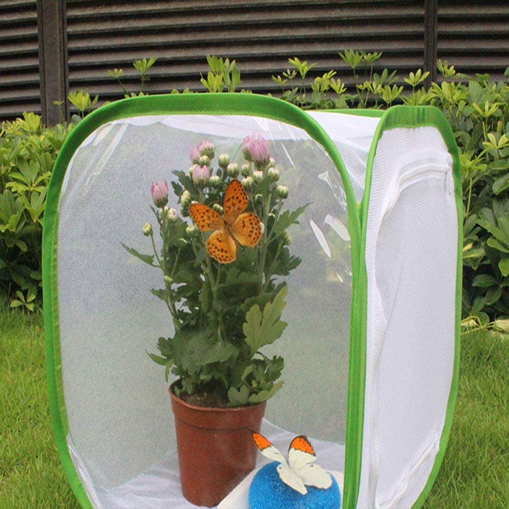 60 x 60 x 90 cm belüfteter Insektenkäfig, Faltbarer Insektenkäfig, zusammenklappbar Hilfreiche belüftete Gartenpflanzenhausinsekten