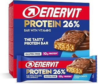 Enervit Protein Bar 26% Coco Choco – Eiweißriegel mit 10g Protein, Vitamin D und B6, Milchschokoladengeschmack, für die Regeneration nach dem Sport, Glutenfrei, 12 Riegel à 40 g