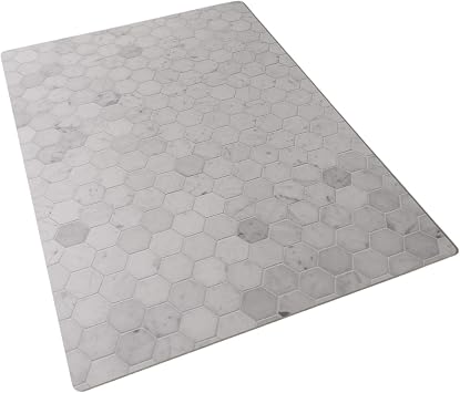 Marble Hexagon Tile Replicated Photography Backdrop 2 Feet Wide x 3 Feet Long 3 mm Thick