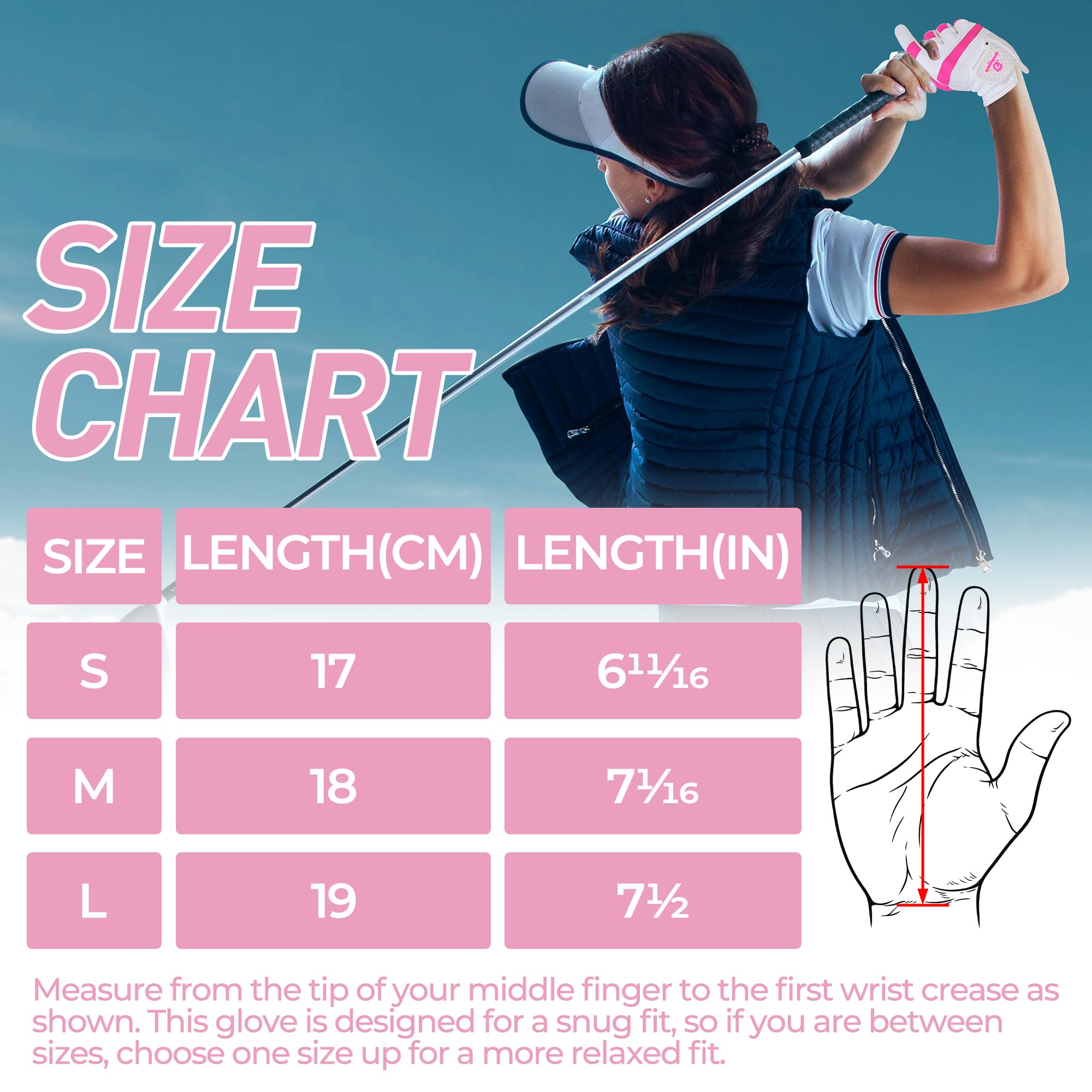 GIAMZONP Womens Golf Glove for Left or Right Hand 1 Pack, Breathable Lightweight Ladies Golf Glove with Non-Slip Grip for Women Golfers - Image 5
