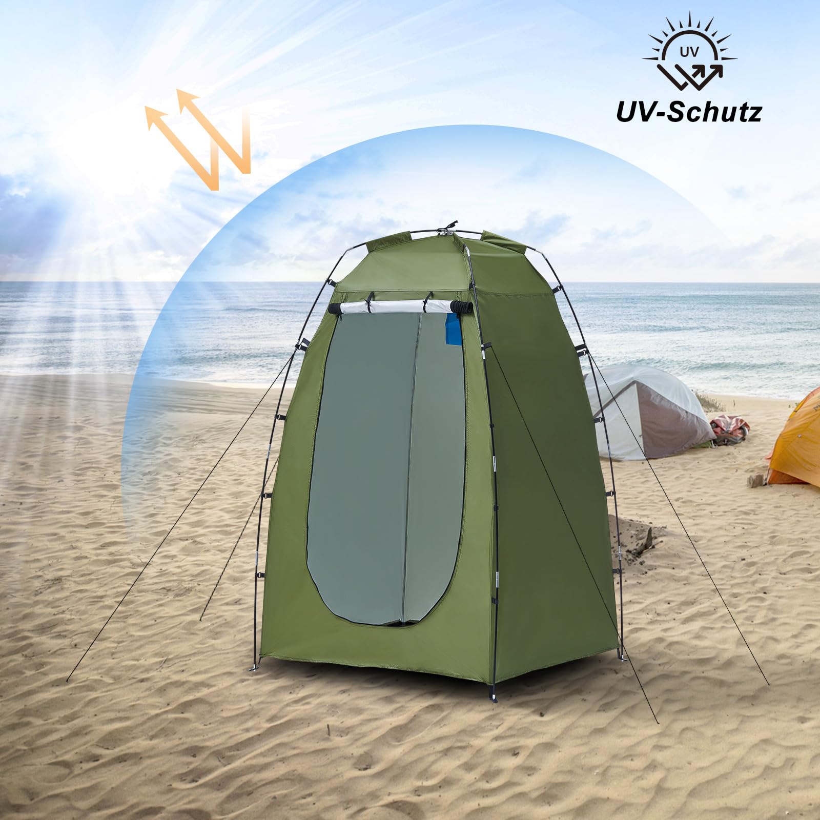 CLIPOP Tenda da bagno pop up, tenda portatile per doccia, impermeabile, anti-UV, fasciatoio per spiaggia, pesca, escursionismo, bagno, campeggio all'aperto, con borsa per il trasporto