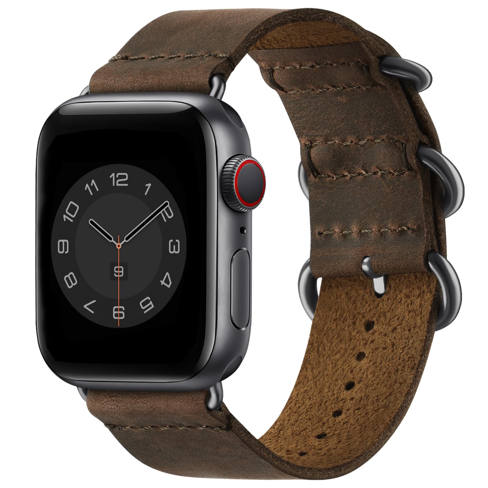 Vintage Leather Bands Compatible with Apple Watch Band 38mm 40mm 41mm 42mm 44mm 45mm 46mm 49mm, Genuine Leather Retro Strap Compatible for Men Women iWatch Ultra SE Series 11/10/9/8/7/6/5/4/3/2/1