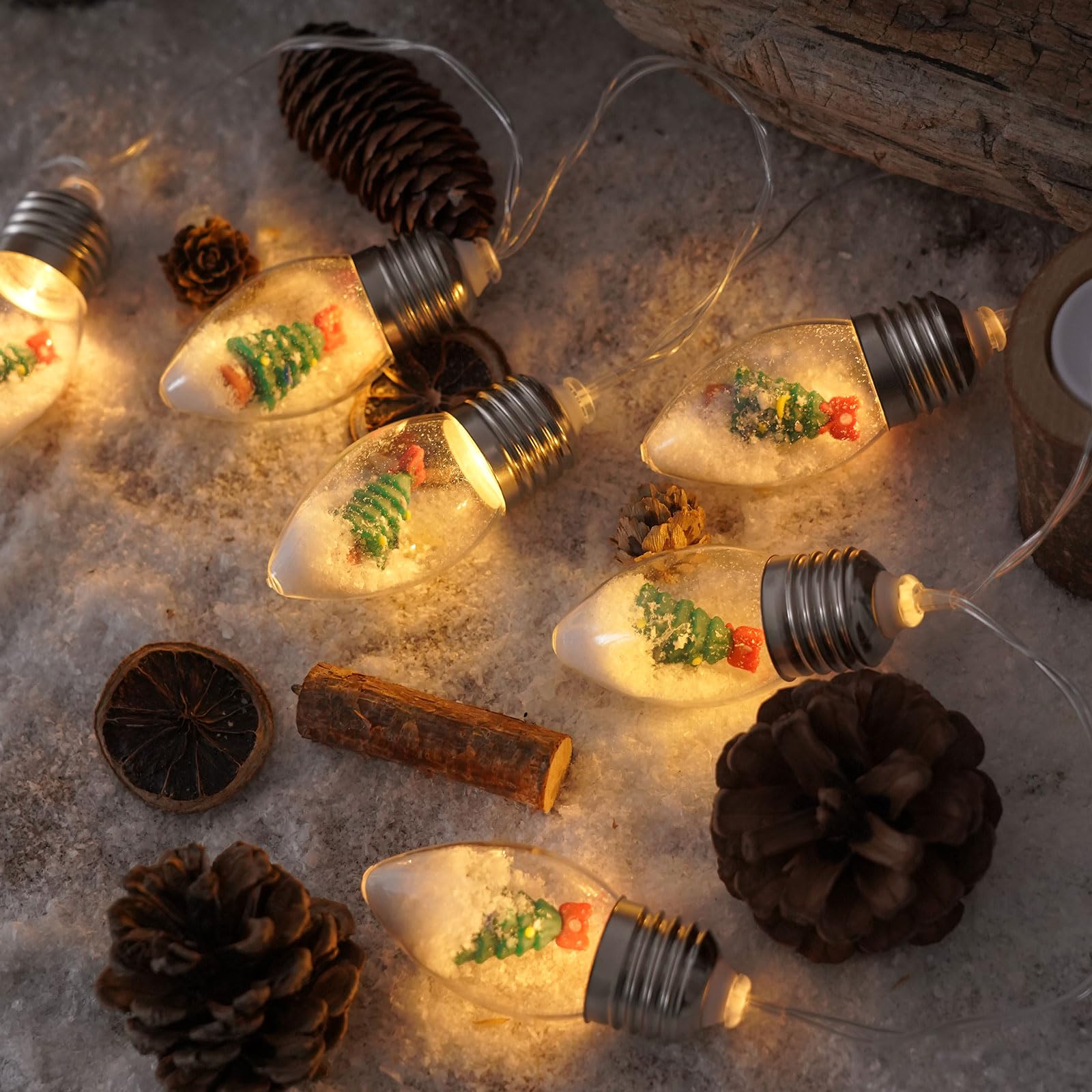 Łańcuch świetlny na choinkę śnieżną, 10 diod LED, łańcuch świetlny do sypialni, na ślub, dekorację stołu, na imprezę ogrodową, do domu, na imprezę (15 m)