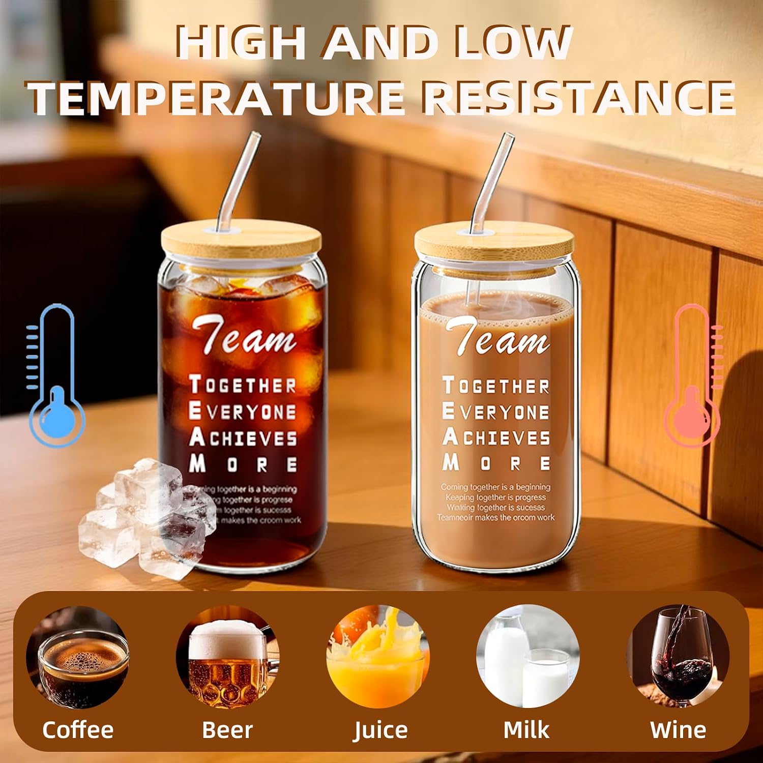 BHHQHH 12 Set Employee Appreciation Gifts Bulk Appreciation Cups for Team Thank You Gifts for Office Staff Coworker 16 Oz Inspirational and Motivational Can Shaped Beer Glass with Lids Straws Brushes