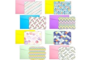 e frances Little Notes 40 Pack Single Panel Envelopes Cards Bright Watercolor Colorful