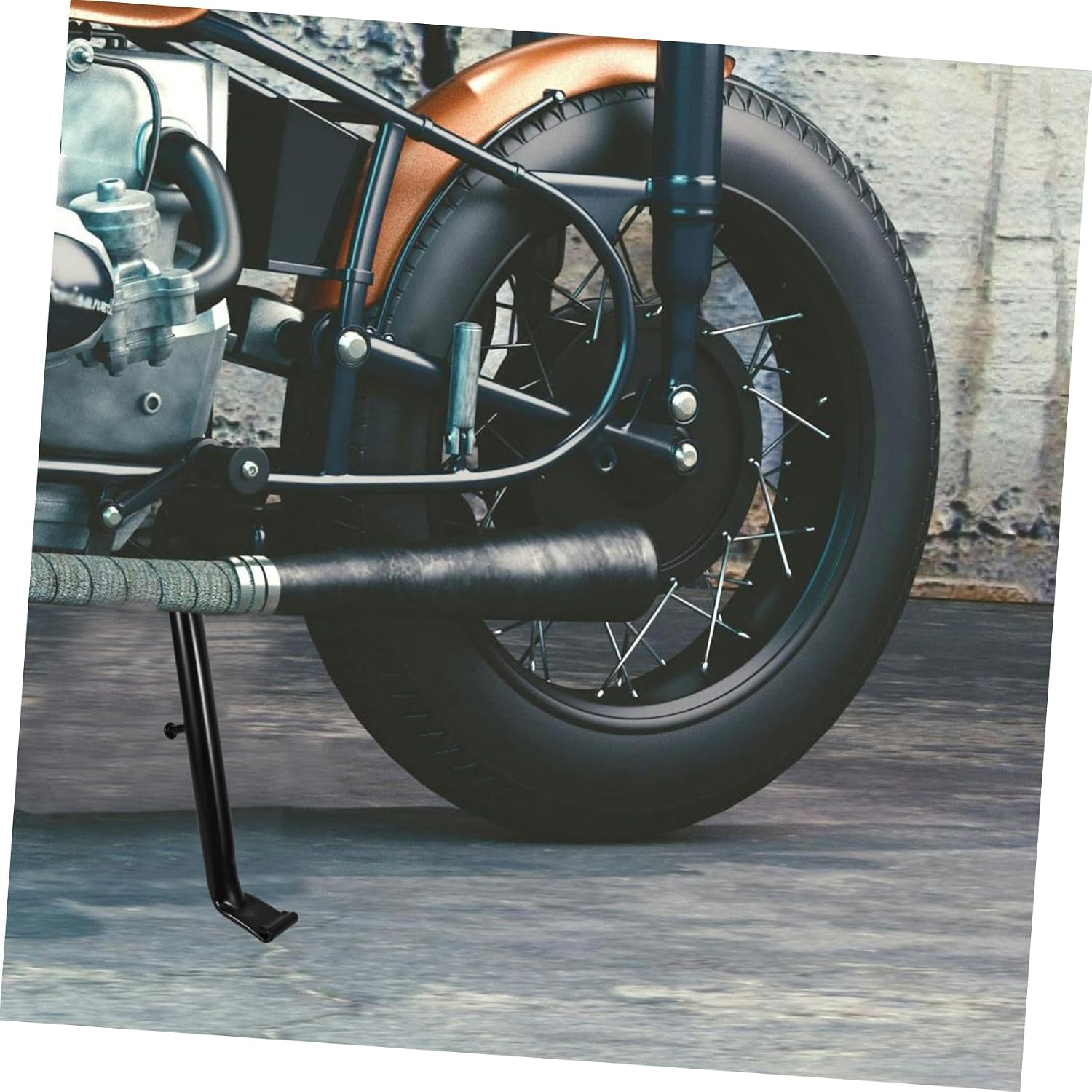 Steel Construction Motorcycle Kickstand Pad Plate Side Kickstand Foot Stand for Scooters