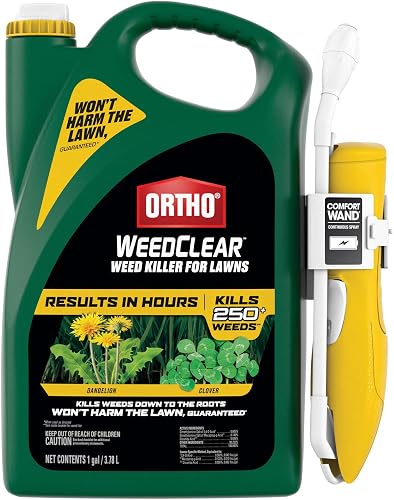 Ortho WeedClear Weed Killer for Lawns: with Comfort Wand, Won't Harm Grass (When Used as Directed), Kills Dandelion & Clover, 1 gal. 1 gal. Comfort Wand