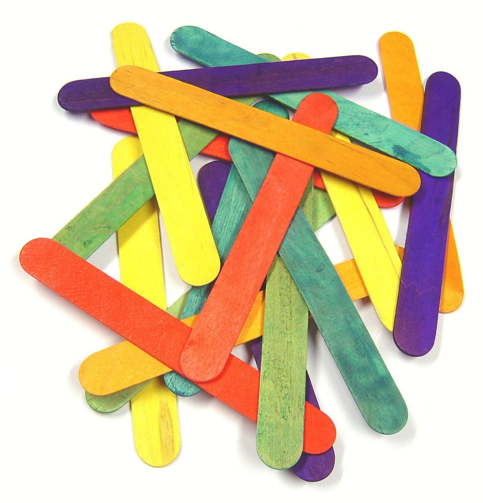 Major Brushes Pack Of 200 Multi Coloured Jumbo Sized Wooden Art & Craft Lollipop Sticks