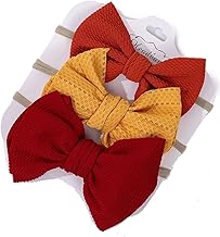3PCS/SET Large Bow Girls Headband Big Headwrap Kids Cute Waffle Bows baby toddler Headbands