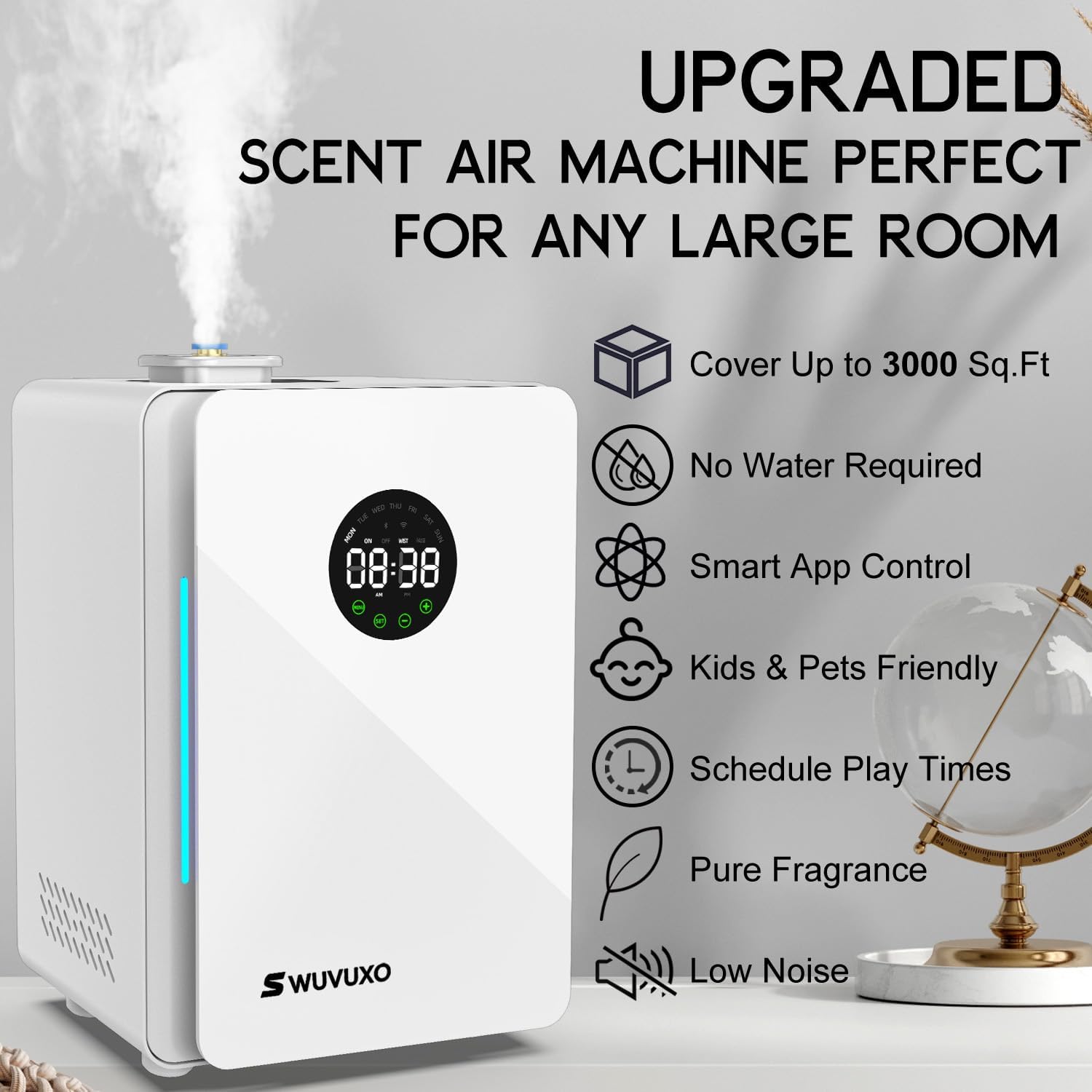 Hotel Scent Diffuser with Power Cold Air Technology, HVAC Scent Diffuser Cover Up to 3000 Sq. Ft, Aroma Scent Air Machine for Home | Commercial Waterless Aromatherapy Diffuser for Large Room - White - Image 2