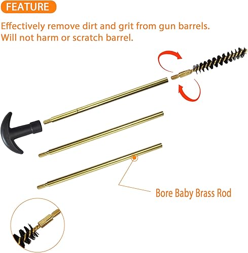 Miniatura 9 de Paquete de 6 cepillos de pistola de nailon con orificio de latón para escopeta calibre 20