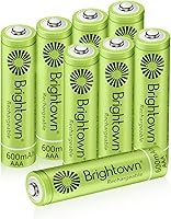 Vista 1 de Brightown Baterías AAA recargables, baterías solares triple A precargadas NiMH de 600 mAh para luces solares y dispositivos domésticos