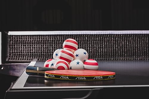 Miniatura 3 de STIGA Paquete de 6 pelotas de tenis de mesa con estrellas y rayas - 1.575in ITTF tamaño y peso reglamentario