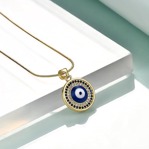 Miniatura 2 de Rnivida Delicado collar con colgante de ojo turco de circonita azul para mujer, joyería minimalista de amuleto griego