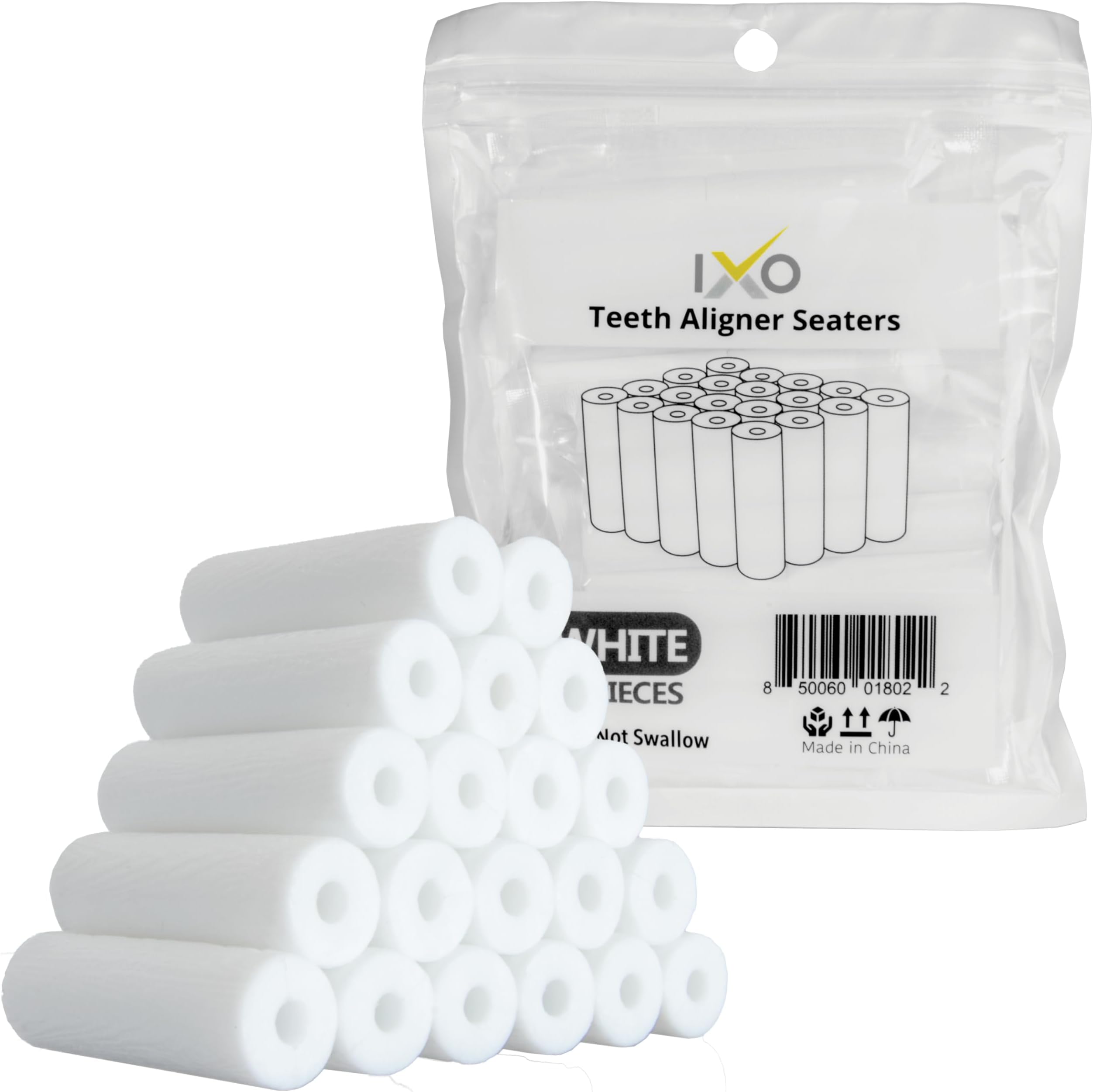 IXO 20 Pack Unscented Aligner Chewies in Resealable Bag - Retainer Aligner Accessories for Optimal Fit