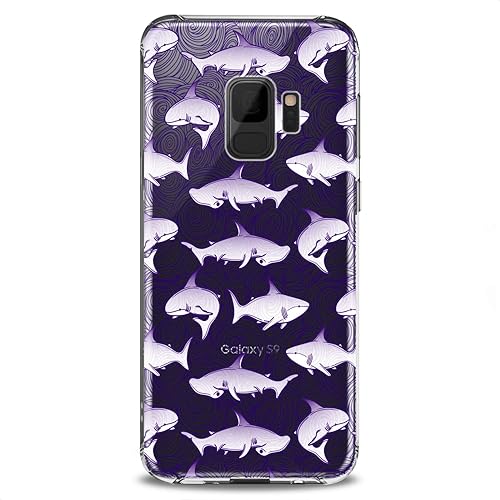 Miniatura 9 de Cavka Funda compatible con Samsung A91 A70 A52 A51 A50 A20 A11 A12 A13 A14 A03s A02s púrpura flexible martillo de silicona peces animales del océano