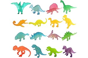 HAPTIME Mini Dinosaurs 100-Pack Glowing Dino Figures