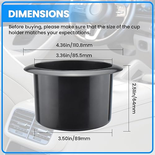 Miniatura 9 de SDTC Tech Portavasos negro para sofá, soporte universal de plástico empotrado con drenaje para barcos de RV, automóviles, sofás y carritos de golf