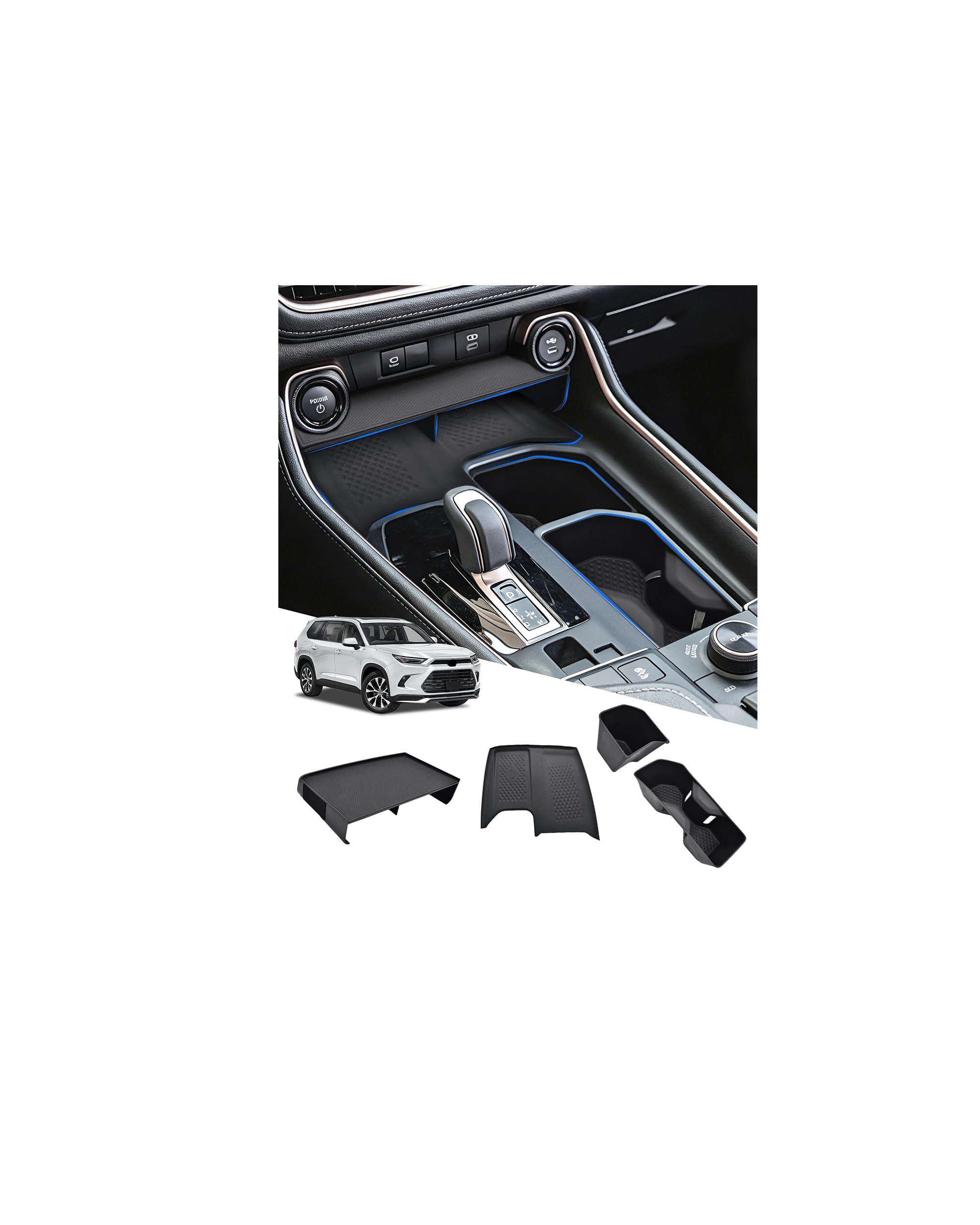 3PCS Center Console Sets for Toyota Grand Highlander 2024-2026 Accessories