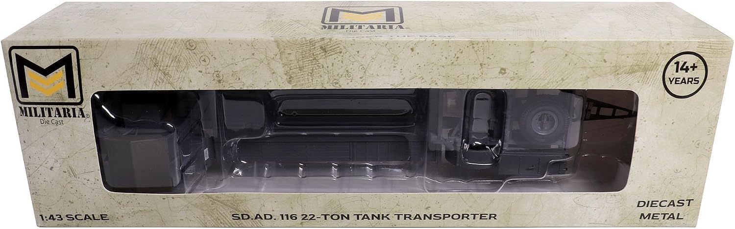 Motor city classics 1:43 Scale Military Diecast Collectible | SD.AD. 116 22-Ton Tank Transporter | Militaria Diecast Model 23208-39