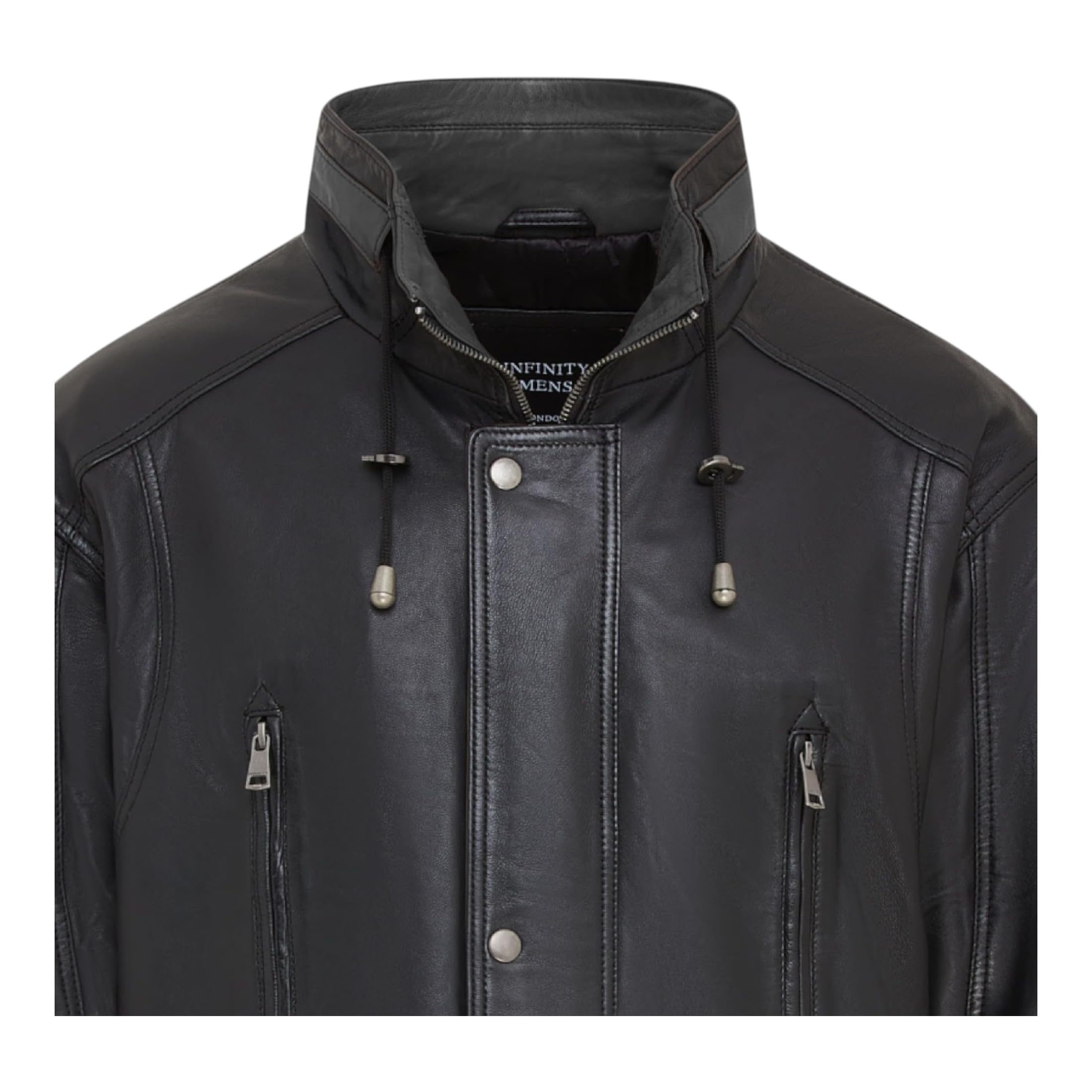 Infinity Leather Giacca Invernale Classica Parka da Uomo in Morbida Pelle Scamosciata Regular Fit
