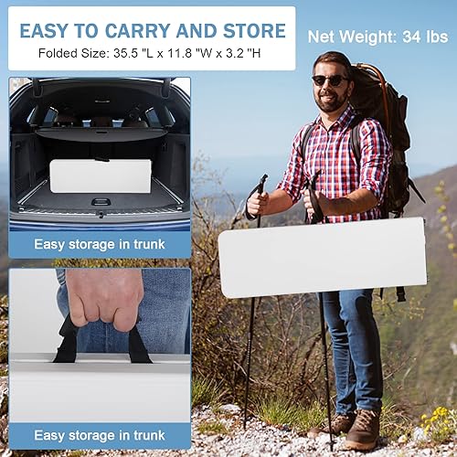 Miniatura 5 de Bancos plegables de plástico de 6 pies, paquete de 2, banco portátil para exteriores con asa y cerradura para picnic, camping, comedor, fútbol,