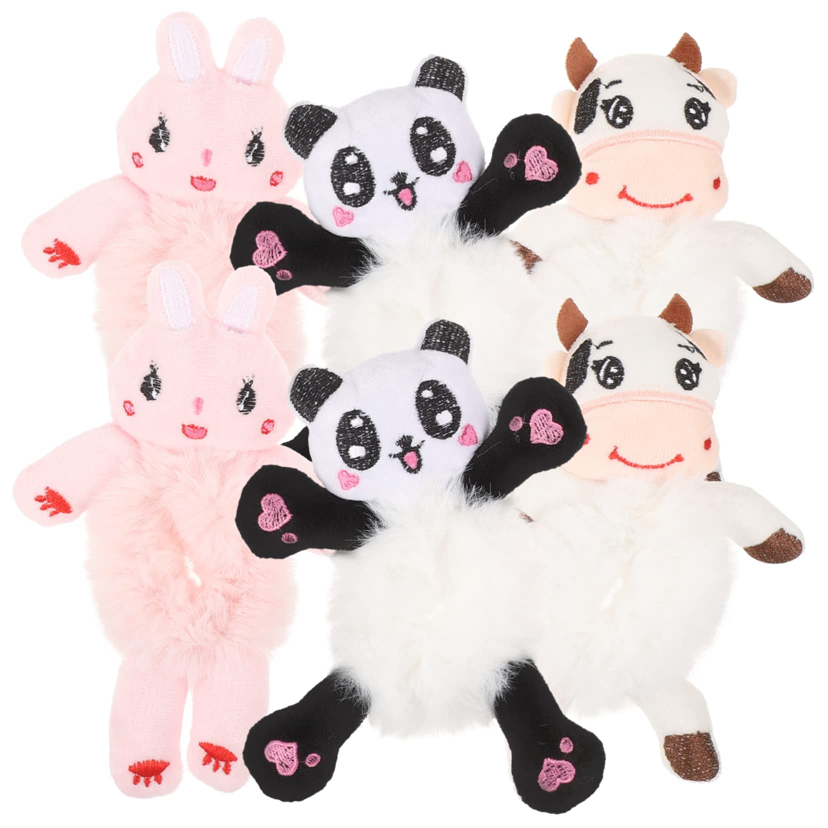 Healeved 18piezas Coleteros De Animales De Peluche Para De Cabello Diseño De Panda Conejo y Accesorios Elásticos Para Peinados