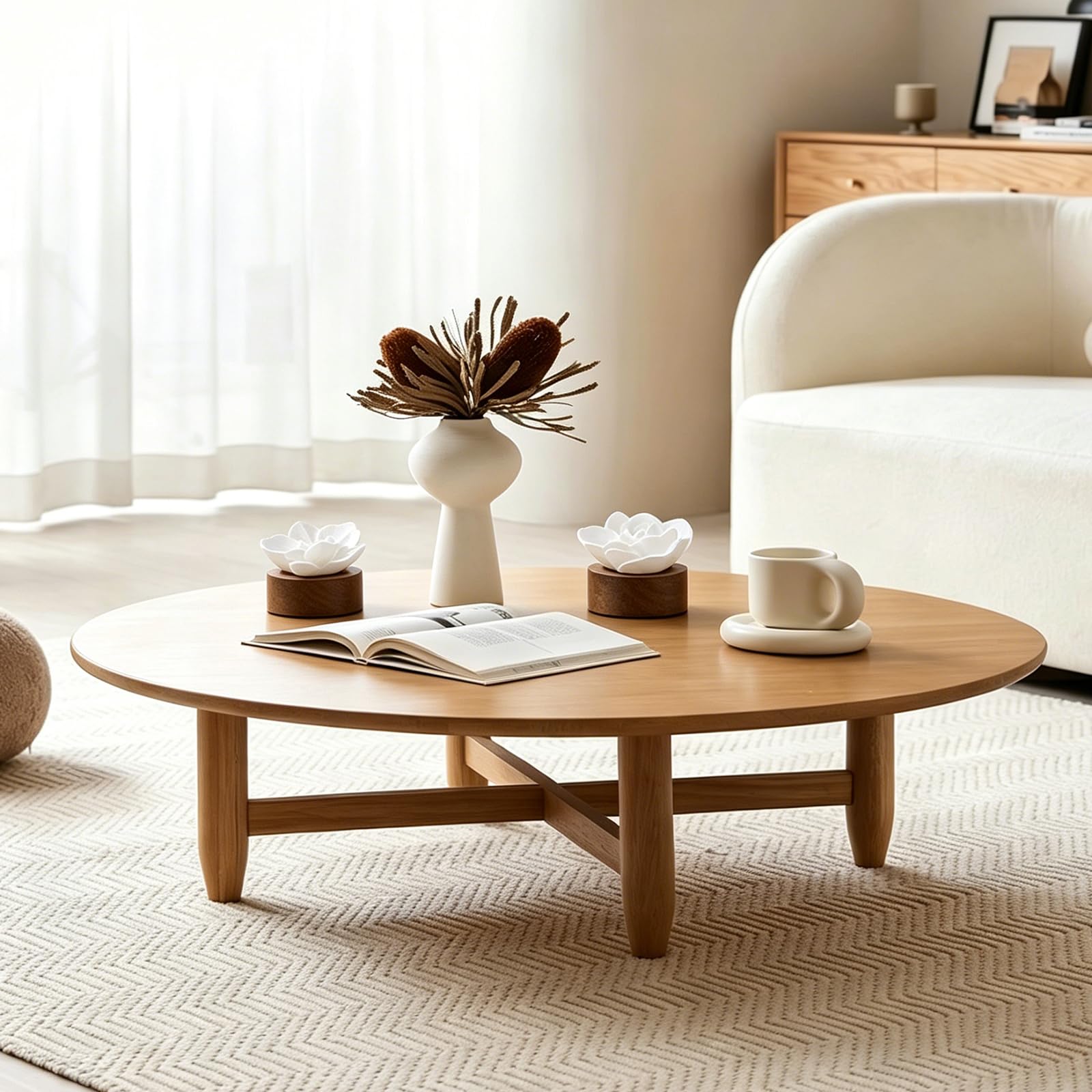 Evaporador pasivo de 4 piezas con forma de flor con base de madera