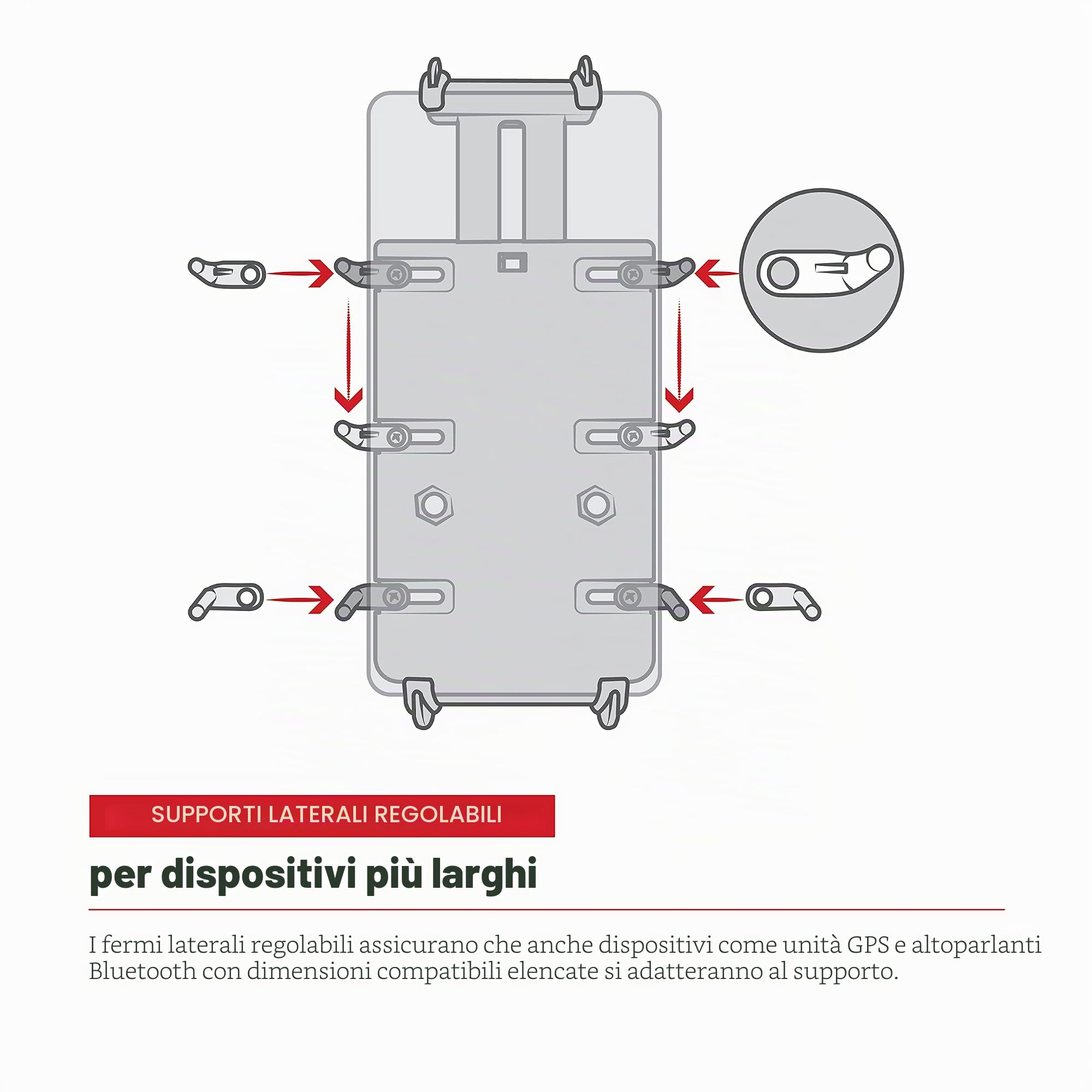 RAM MOUNTS Quick-Grip XL - Supporto per telefono da moto, con gancio resistente | Morsetto a basso profilo per binari da 1,587 a 2,90 cm per telefoni grandi, biciclette, ATV e UTV