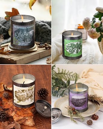 Scented Candles for Home, 8oz Soy Candle, 50H Burn, Lemon Verbena Aromatherapy, White Candle in Gift Box, Perfect for Birthday, Mother's Day, Christmas