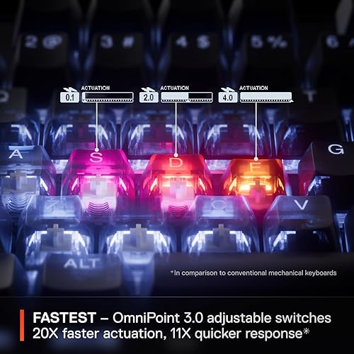 Miniatura 5 de SteelSeries Interruptores hipermagnéticos Apex Pro Gen 3 OmniPoint 3.0 Actuación ajustable Disparador rápido Ajustes preestablecidos listos para