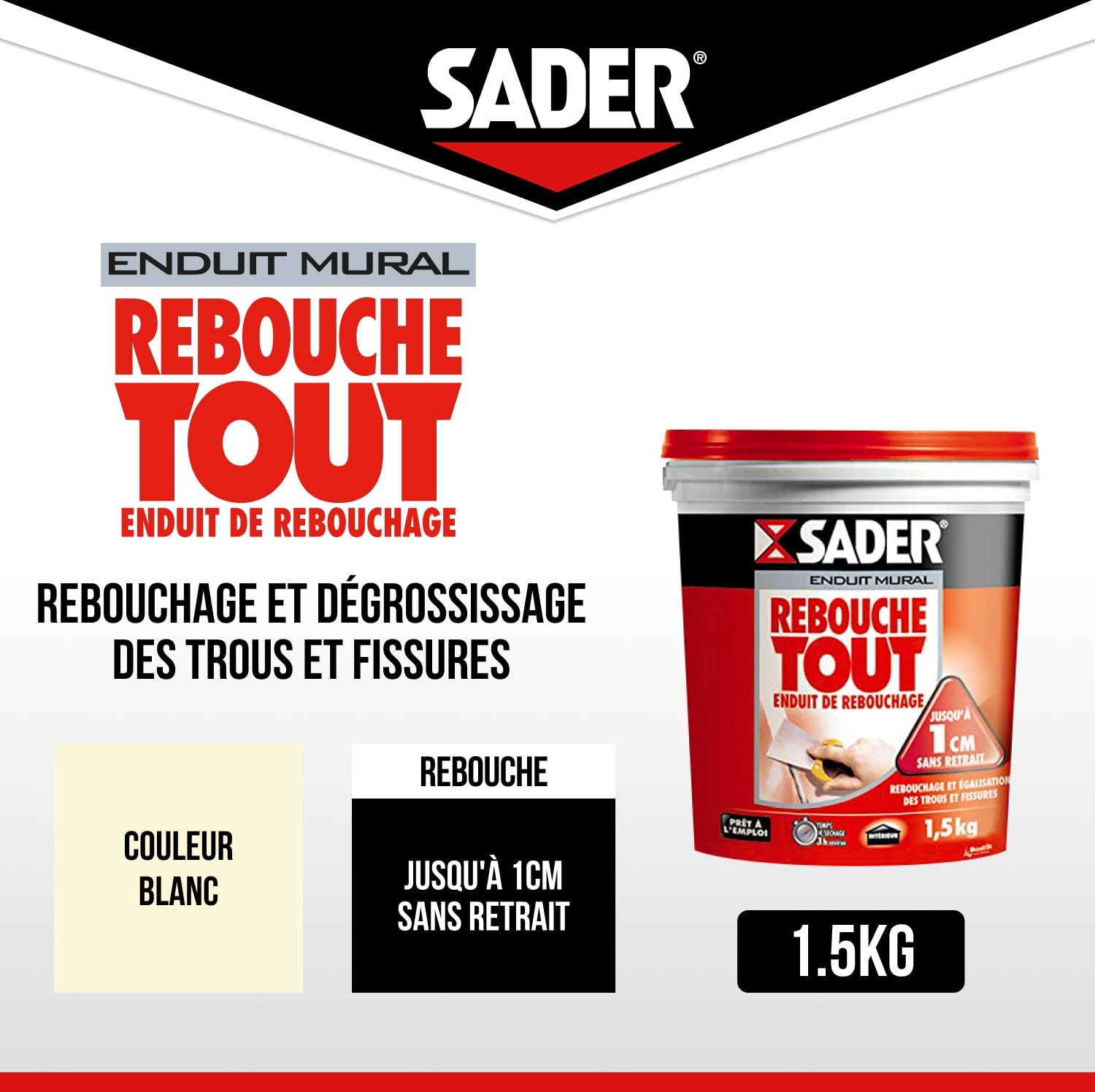 Sader - Stucco di stucco per pasta da 1,5 kg, il pacchetto può variare