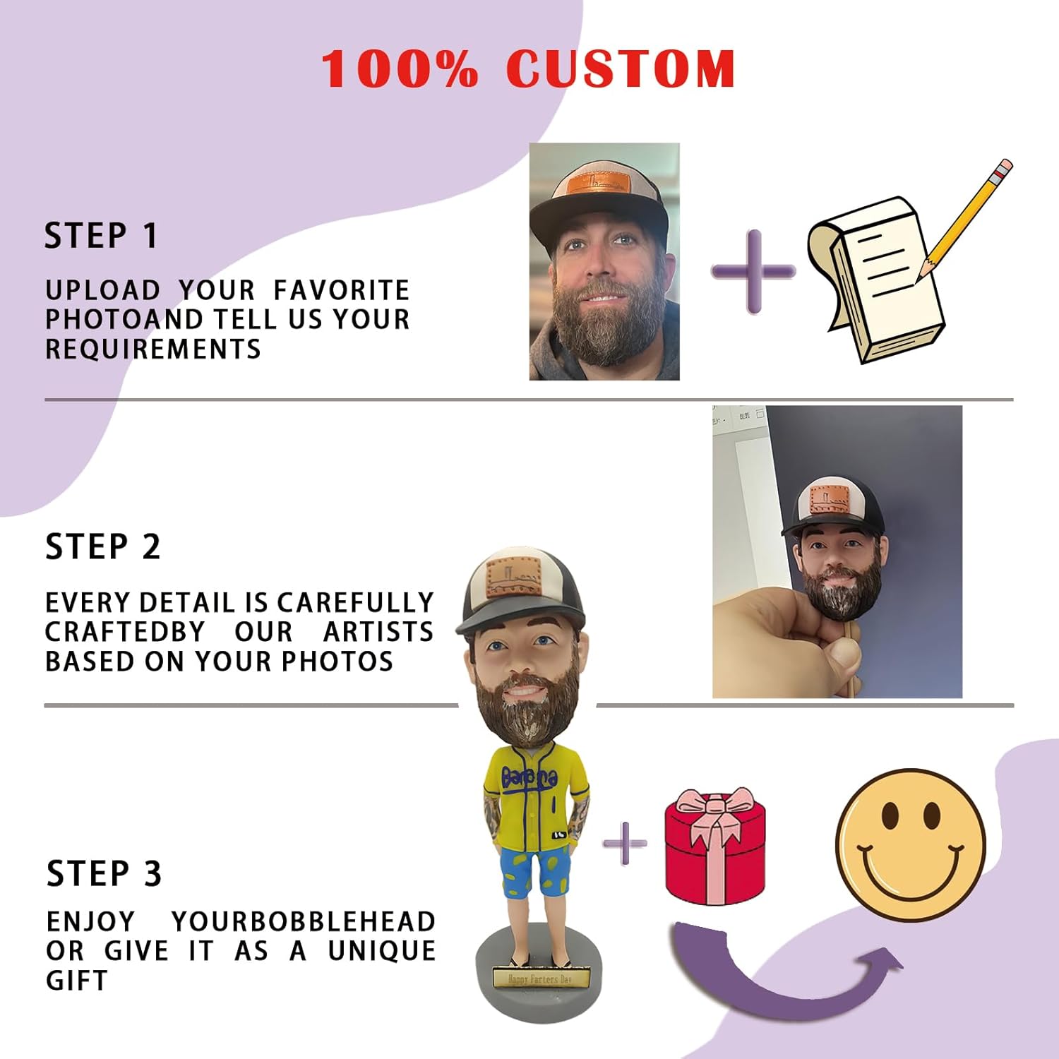 CCBobbleheads bobbleheads Customized,Handmade Whole Body Customized,Unique Gift for Christmas,Birthday,Father's Day