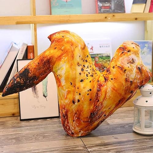 Miniatura 4 de Almohada de coche de 7.9 pulgadas, almohada de simulación de pata de pollo, juguete de peluche con alas de pollo, cojín frito, almohada suave para