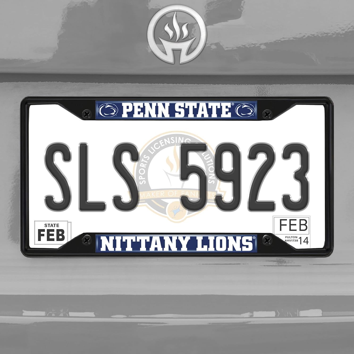 FANMATS 31278 Penn State Nittany Lions Metal License Plate Frame Black Finish