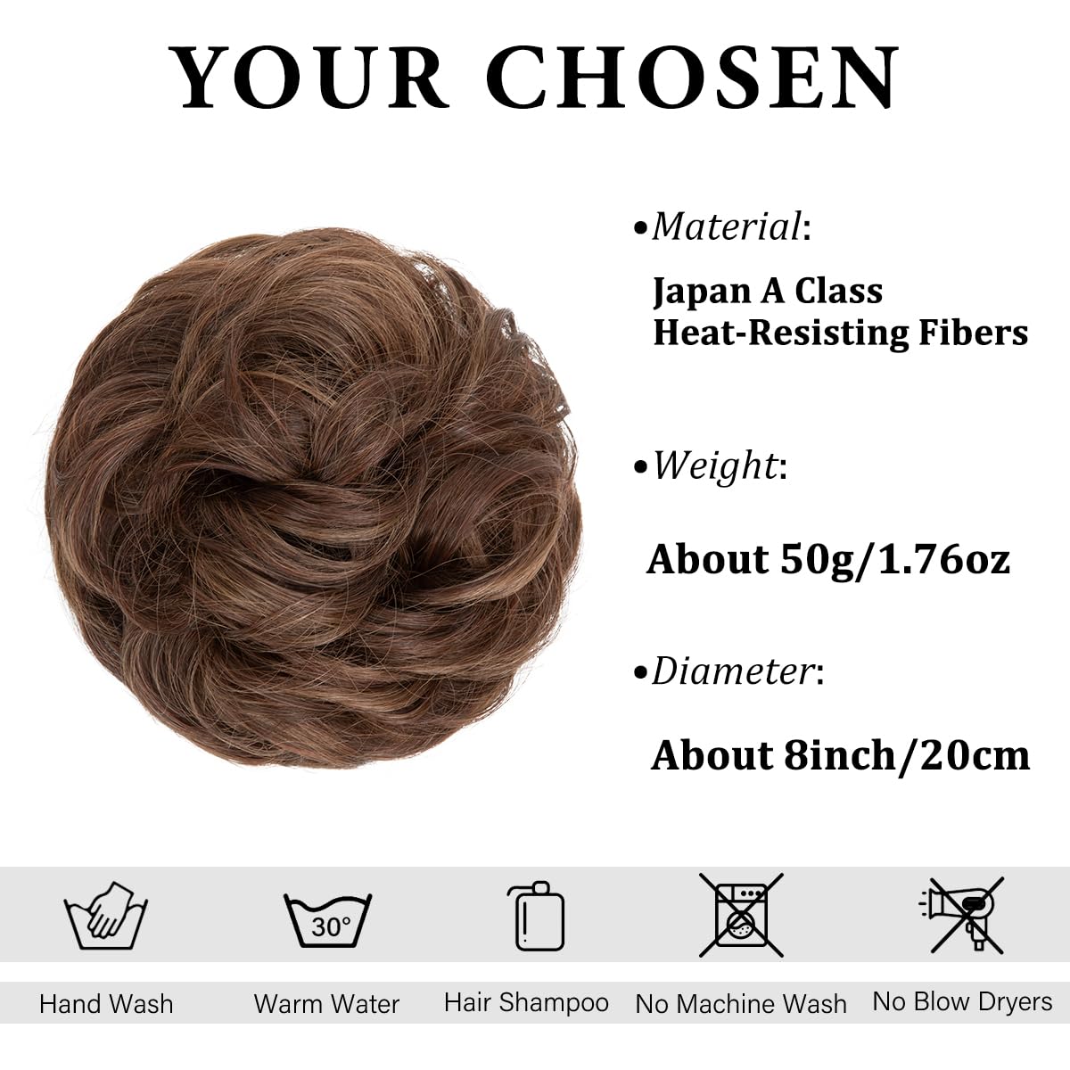 SARLA Messy Bun Hair Piece for Womens Synthetic Scrunchies Buns Extension Hairpieces Updo Pony Tail Chocolate Multi - Image 2