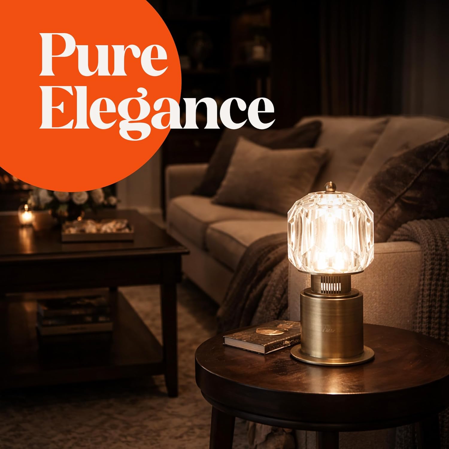 Fuse Soluna Crystal Bluetooth Speaker Lamp | Hand Polished Prism Table Lamp with Built-in Speaker | Bluetooth 5.3, Rechargeable Battery | Modern Luxury Ambient Light for Bedroom, Desk, Living Room