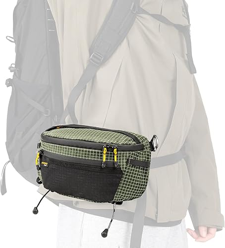 Miniatura 10 de HIKEMAN Riñonera para mochila, bolsillo ligero para teléfono, gran capacidad e impermeable, bolsa multifuncional para exteriores, para senderismo