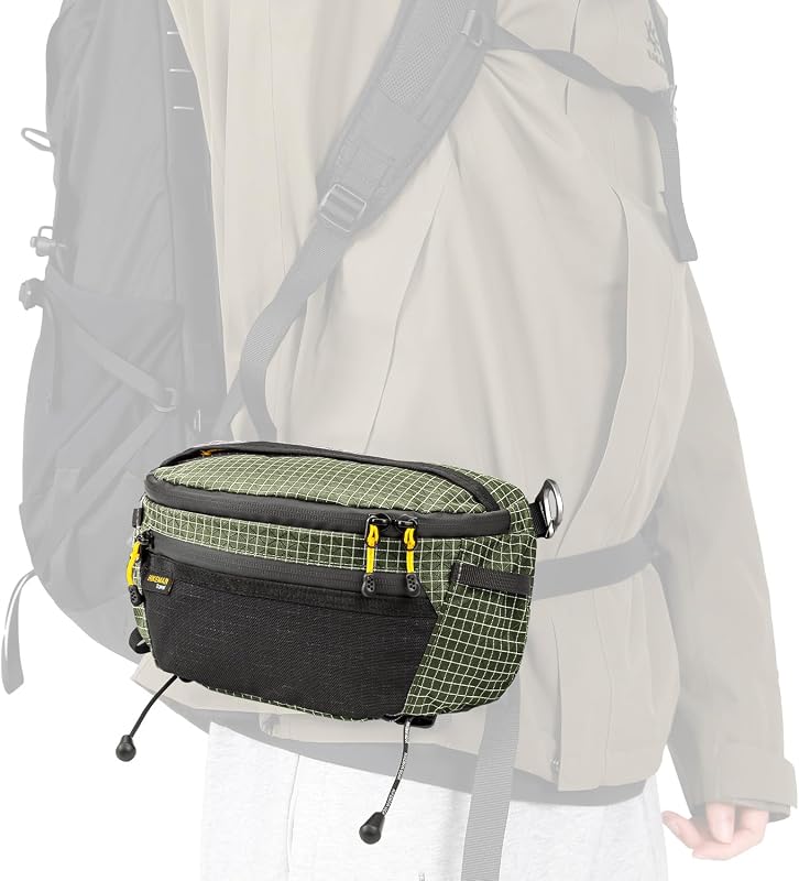 Strap Pack Pouches for Backpack, Lightweight Phone Pocket, Large Capacity and Waterproof Fanny Pack Multi-functional Outdoor Bag for Hiking, Running, Travel, Cycling (Army Green)