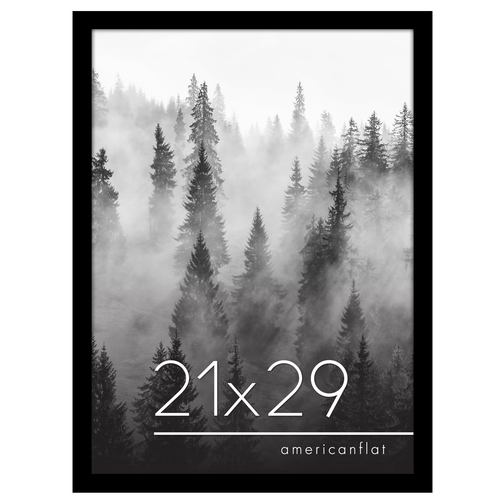 Americanflat 21x29 Picture Frame in Black - Photo Frame with Engineered ...