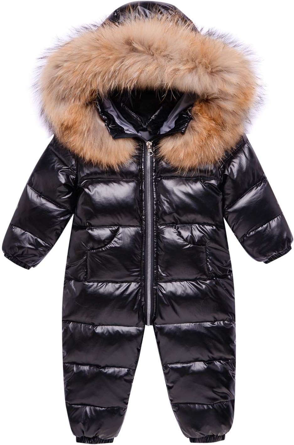 Unisex-Baby Hooded Snowsuit Down Winter Toddler Warm Rompers