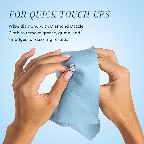 Miniatura 3 de Connoisseurs Diamond Dazzle Paño para joyas y piedras preciosas, paquete de 3, paño limpiador de joyas de microgamuza ultra suave, incluye estuche